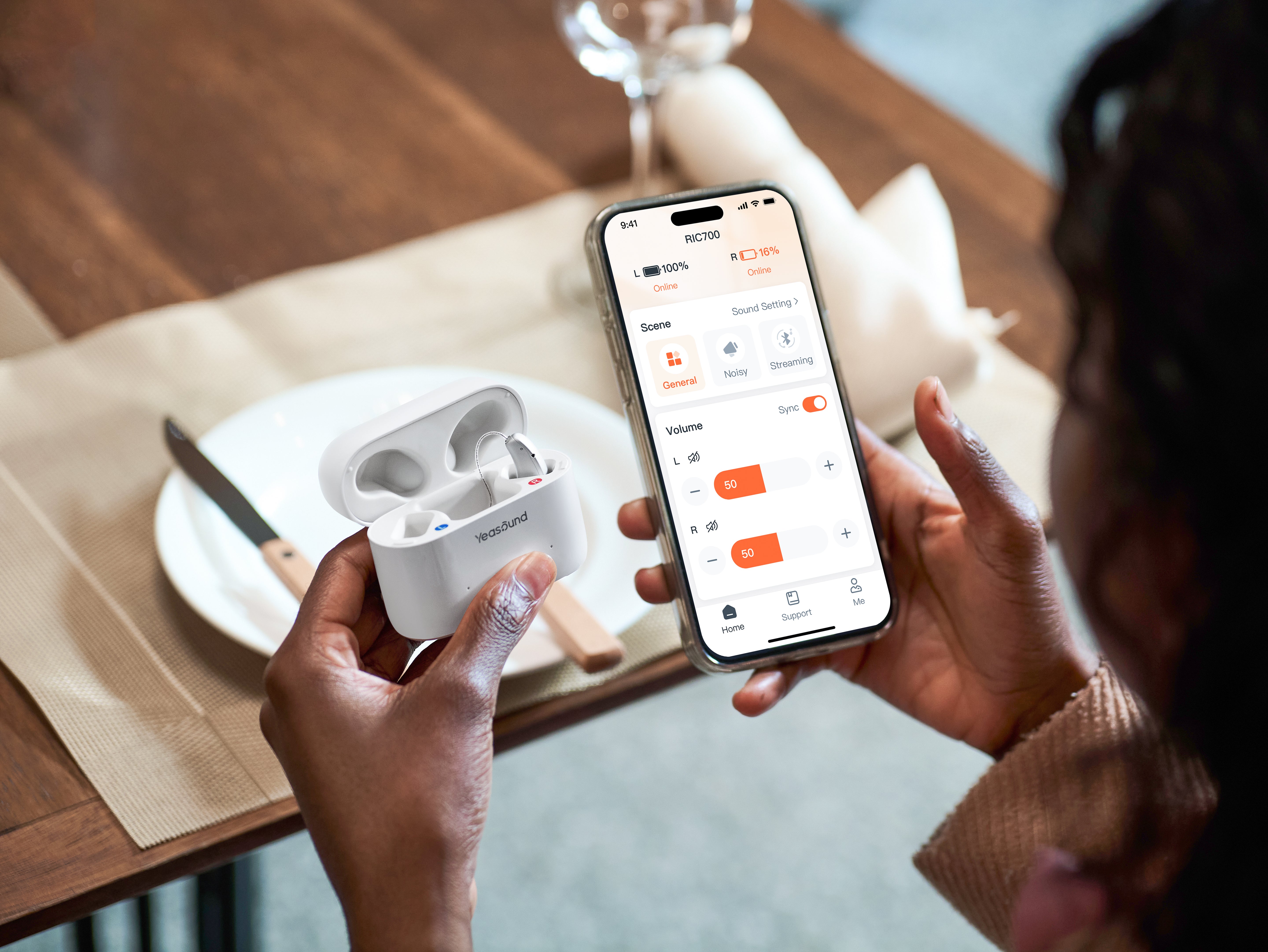 Auto-Switch Four Scene Modes: Automatically transitions between 4 preset modes based on your environment. Whether in a restaurant or quiet room, it instantly adapts for superior clarity. You also could adjust via the iYeasound APP and enjoy a Bluetooth APP Control. 