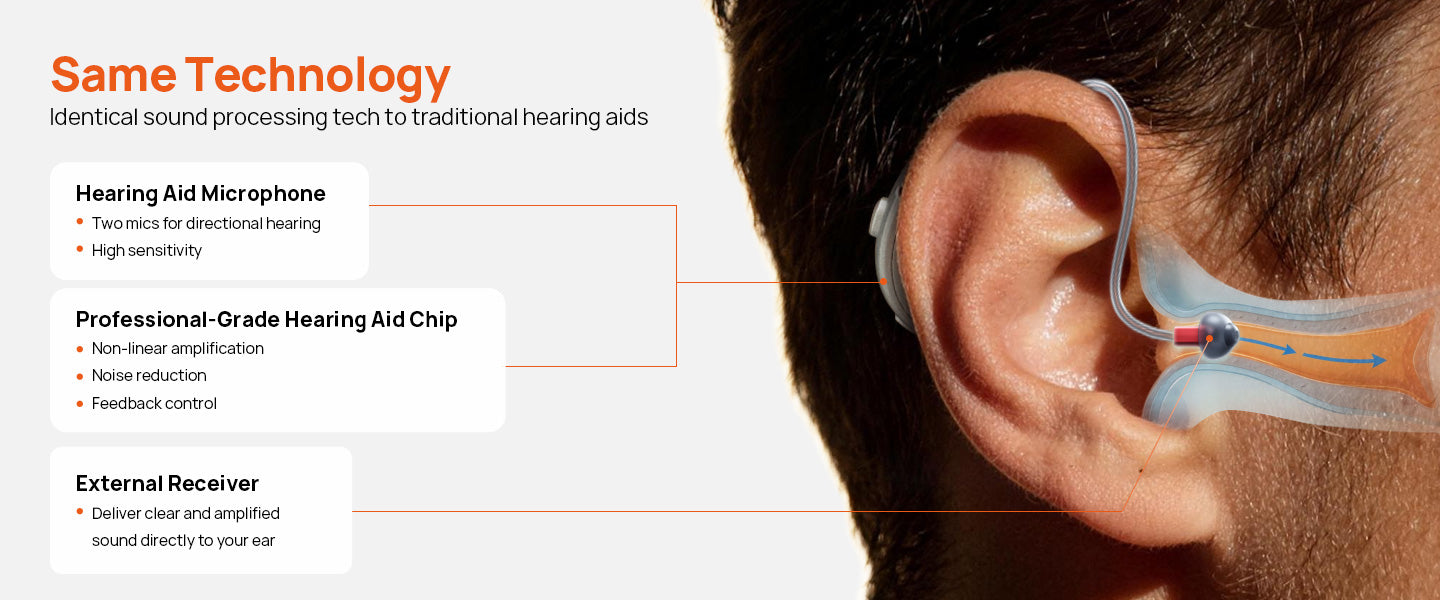 Yeasound OTC Hearing Aid Microphone And Chip Diagram